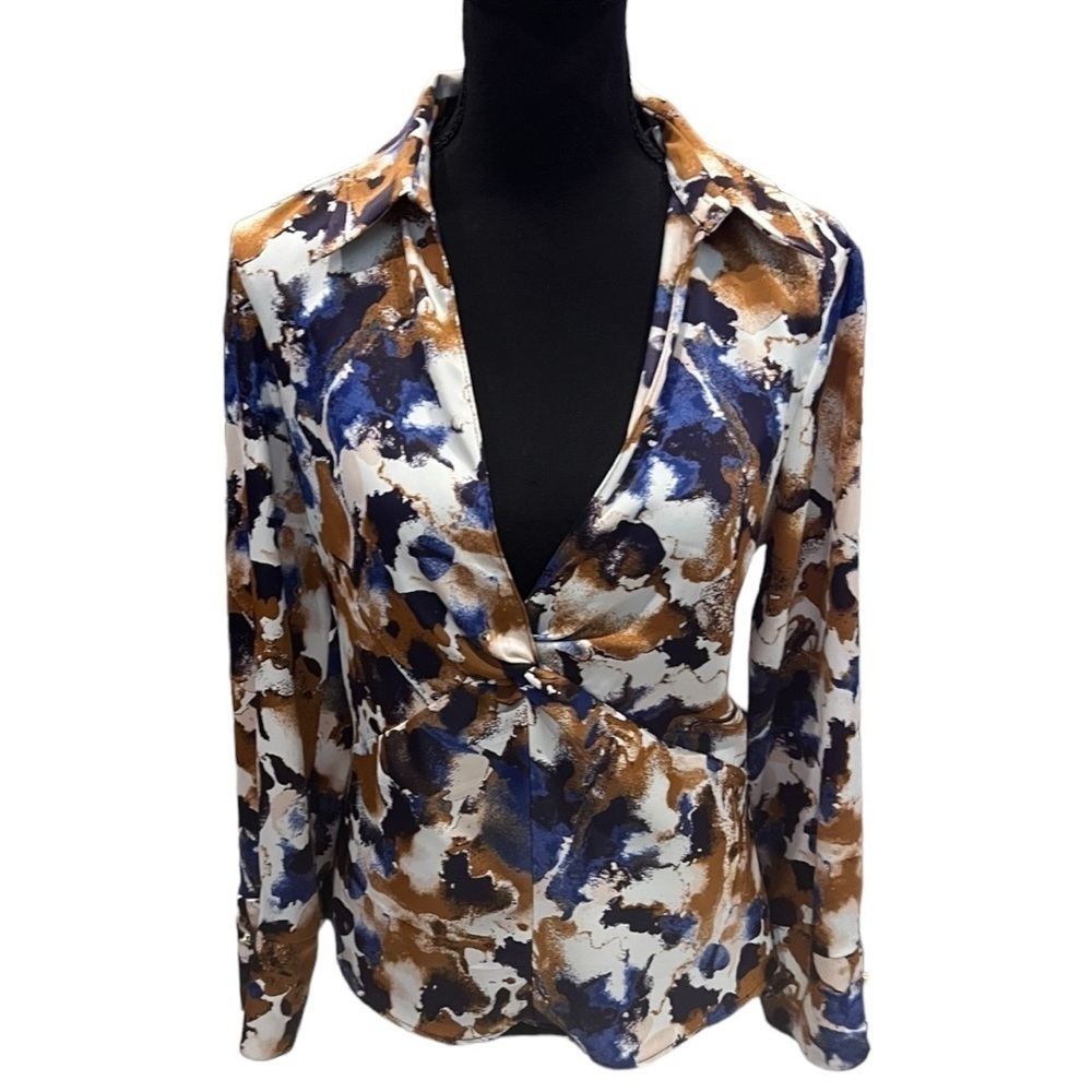 Zara Printed Knotted Top Small NWT